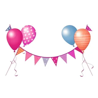彩旗气球装饰彩色免抠