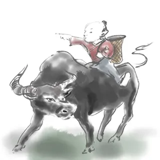 清明清明节卡通牧童指路