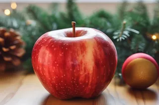 红苹果平安夜节日摄影图
