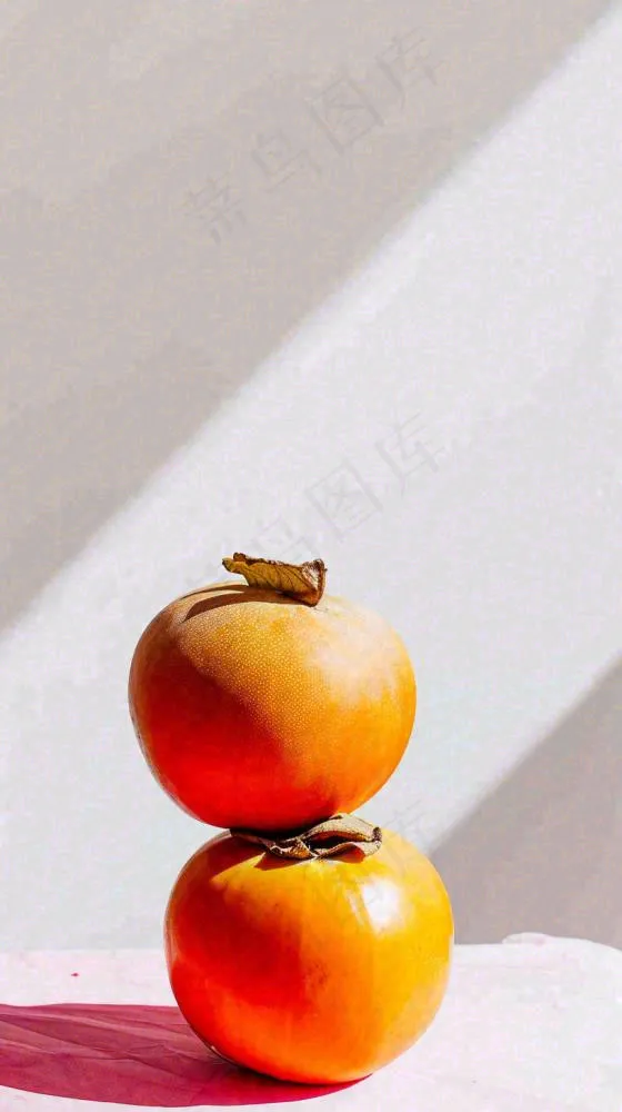 水果柿子苹果番茄芒果光影摄影，简约白色(816x1456)