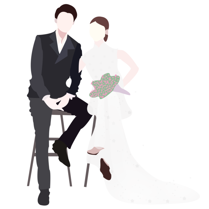 婚纱卡通人物婚礼白纱结婚婚纱摄影手绘