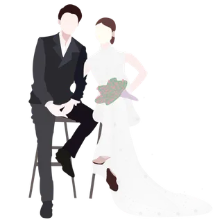 婚纱卡通人物婚礼白纱结婚婚纱摄影手绘