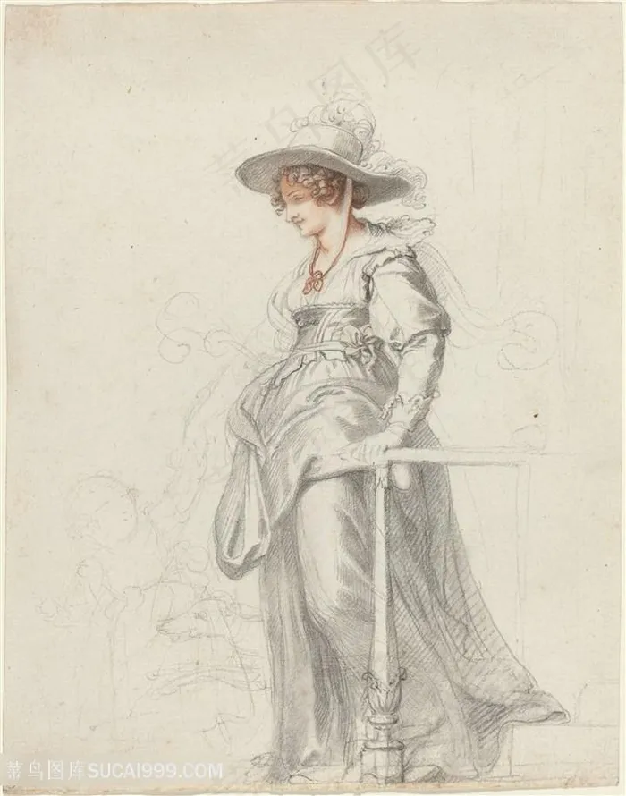 小姐水彩艺术挂画装饰画