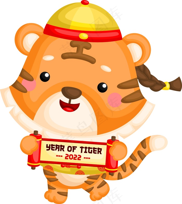 虎年祝福元素图片cdr矢量模版下载