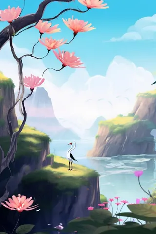 清新唯美夏日节气国风背景