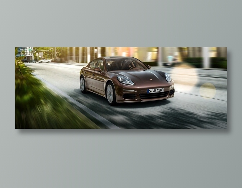 保时捷棕色跑车城市摄影