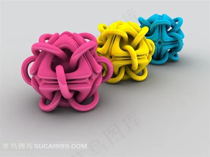 3D世界相扣图形壁纸素材