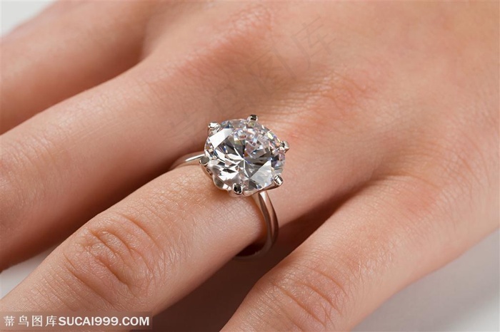 人体器官特写-手指上的钻戒