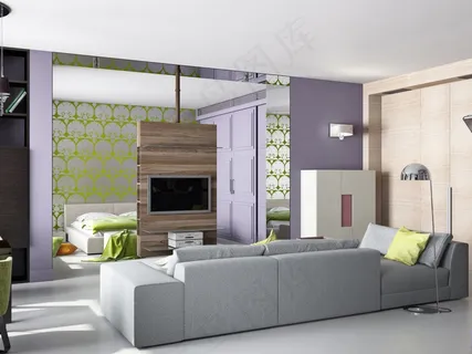 卧室沙发电视机家具摆设图片 卧室沙发电视机家具摆设图片