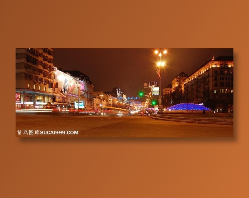 克列夏季克大街夜景素材图