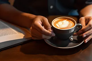 咖啡拉花下午茶摄影图