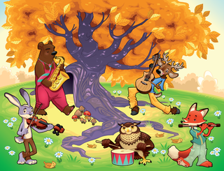 卡通动物音乐会