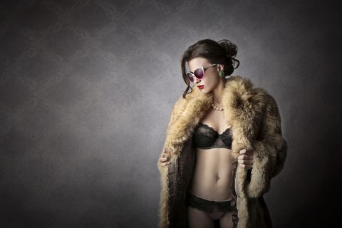 貂皮大衣性感美女图片