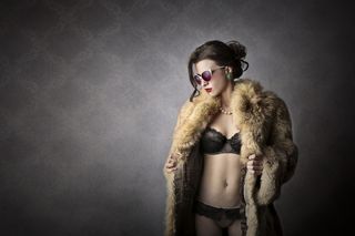 貂皮大衣性感美女图片