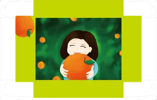 橙子  国潮美女  手绘女孩  水果矢量