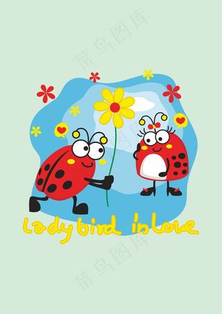 甲虫小黄花 爱情表白 七星瓢虫