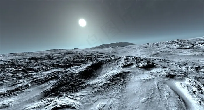 月球地表和太阳高清图片