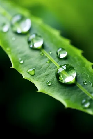 绿色清新水滴绿叶背景图