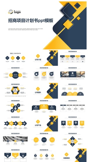 大气简洁清新招商项目计划书ppt模板