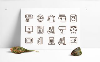 家用常见小家电小图标矢量文件