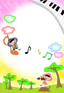 竖版彩色中小学手抄报音乐模板