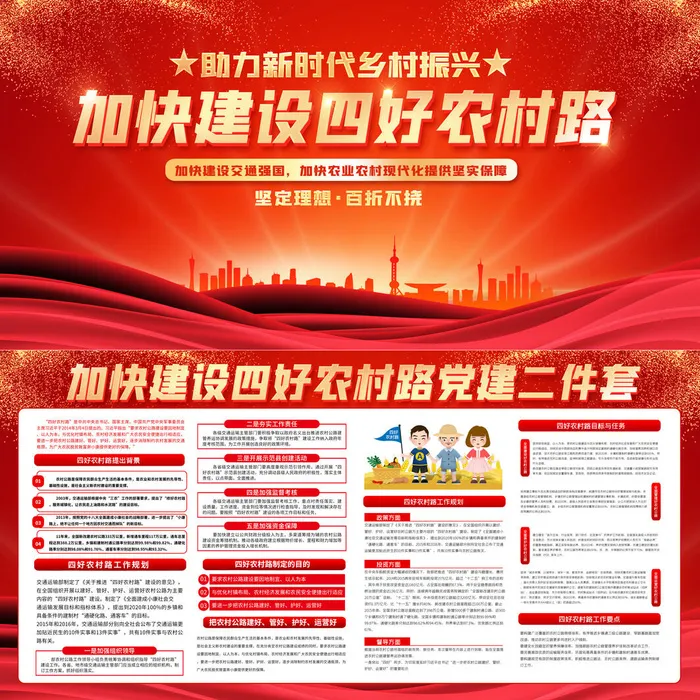加快建设四好农村路助力乡村振兴psd模版下载