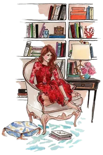 卡通古典女士简笔