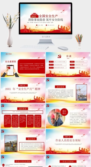 安全生产PPT模板预览图