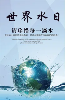 世界水日节约用水海报节约资源