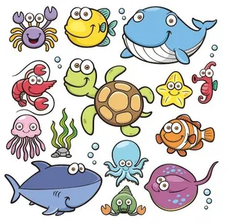 矢量卡通海洋生物