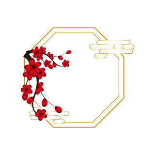 中国风中式传统祥云图案国潮古风边框云纹装饰元素PNG免抠素材图