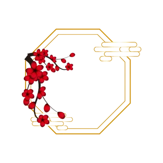 中国风中式传统祥云图案国潮古风边框云纹装饰元素PNG免抠素材图