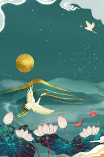 中式古典国潮来袭海报展板宣传背景图PSD设计PS模板素材