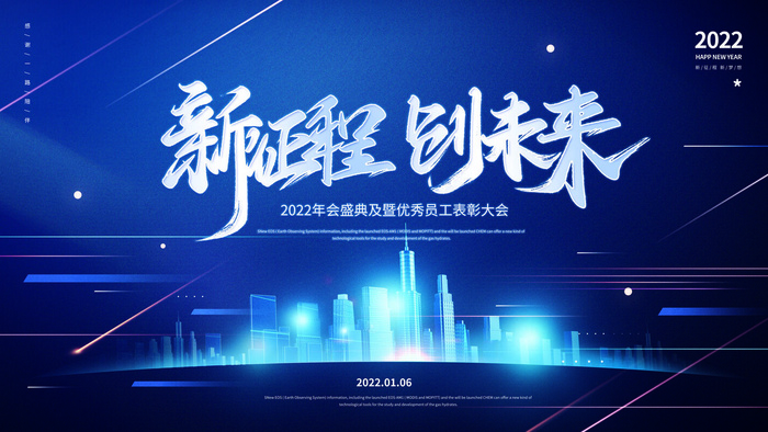乘风破浪梦想起航2022企业公司虎年年会晚会舞台展板背景素材psd模版下载