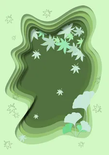 绿色小清新风画册背景图