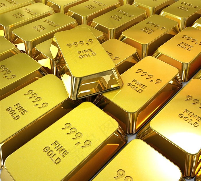 金砖金块金条财富图