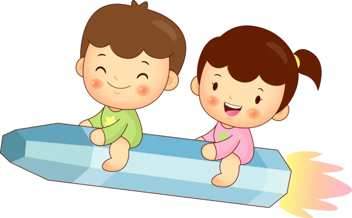 两个人 卡通 笔