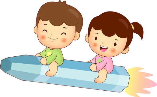 两个人 卡通 笔