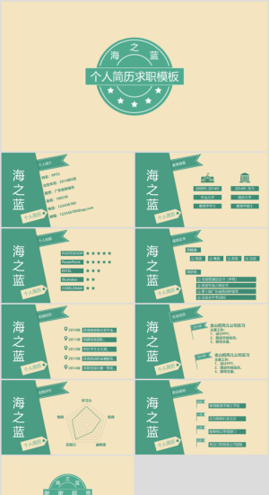 个人竞聘述职介绍简历ppt通用模板预览图
