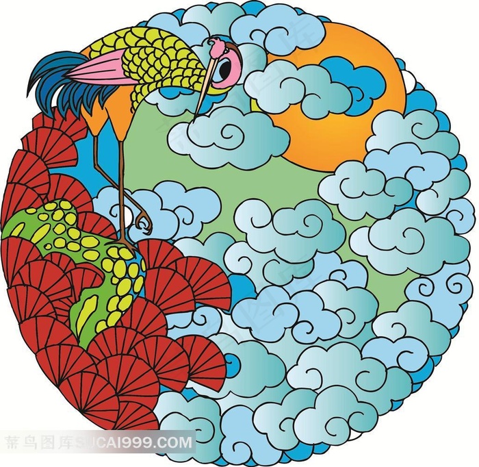 仙鹤祥云图片