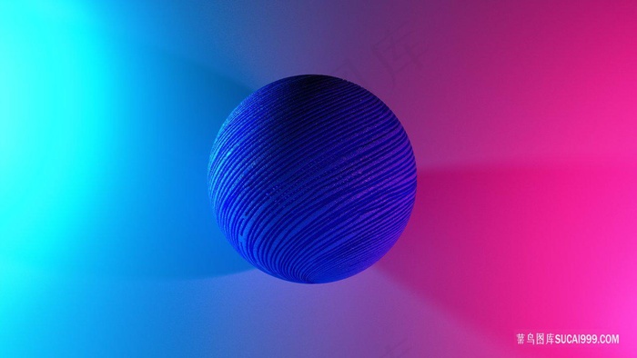 蓝色红色渐变立体圆球电商背景