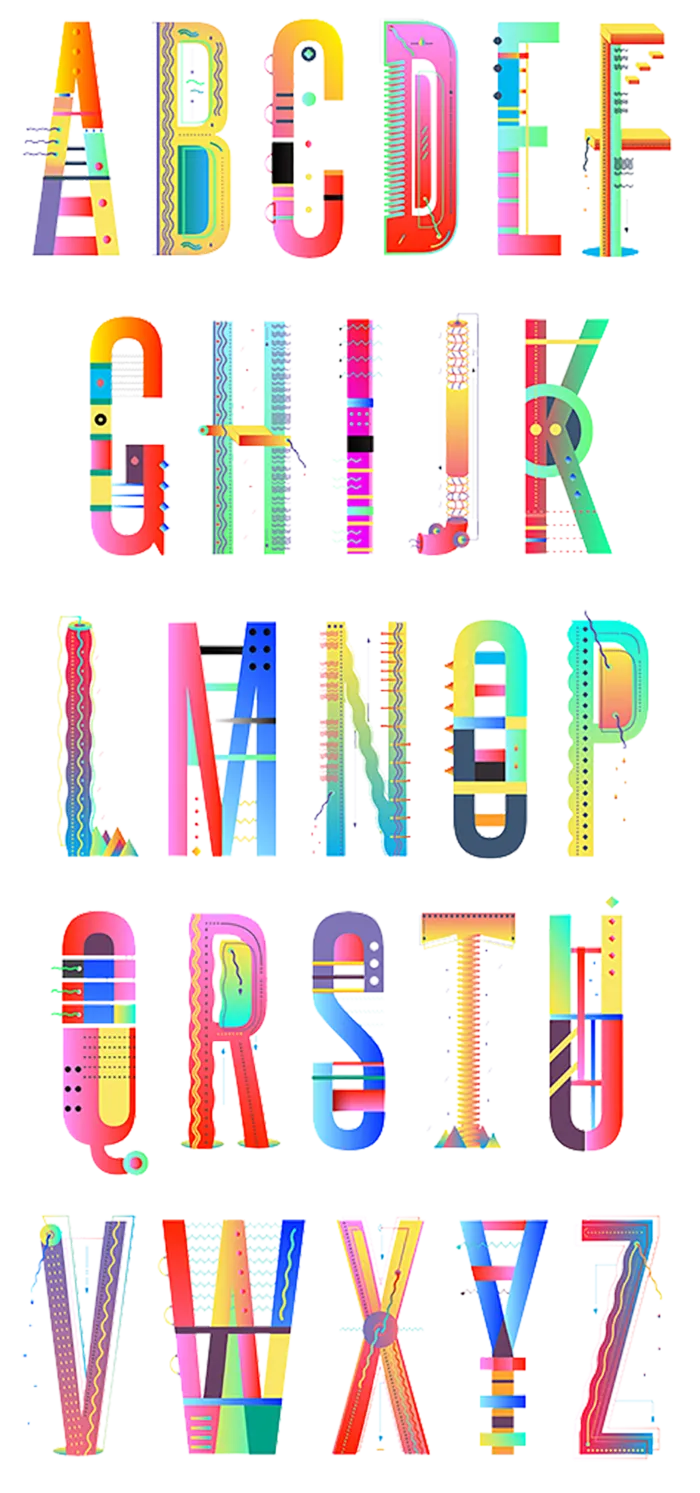 少儿兴趣班字母彩色素材