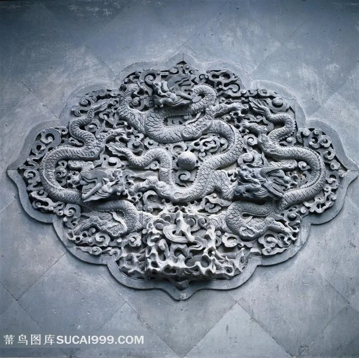 传统建筑上的龙纹浮雕