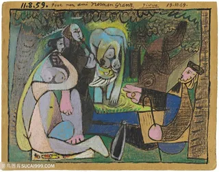 毕加索手绘时尚艺术挂画