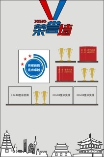 荣誉墙明星奖杯证书