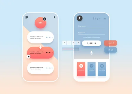 UI多页面包装展示手机APP交互界面样机长图概念PSD设计模板