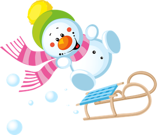 滑雪雪人卡通