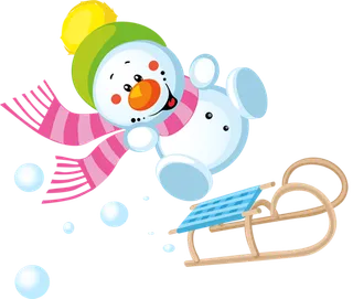 滑雪雪人卡通