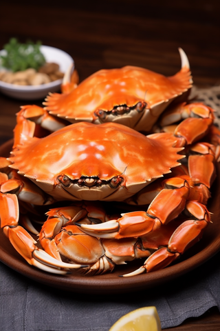 螃蟹秋季美食摄影图 