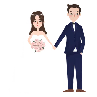 婚纱卡通人物婚礼白纱结婚婚纱摄影手绘